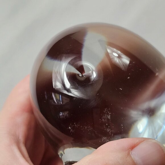 Whale Tail Clear Sculpture Figurine By Spectrum Crystal Indented Eyes Beautiful - Picture 7 of 9